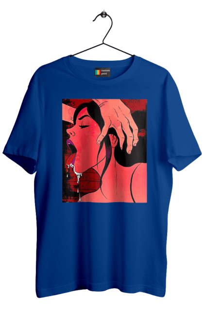 Футболка чоловіча з принтом "Дівчина Смокче Зі Слиною". Секс, смоктати. 2070702