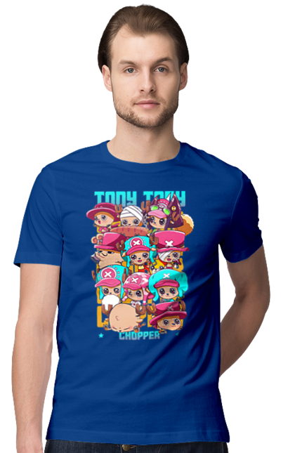 Men's t-shirt with prints One Piece Tony Tony Chopper. Adventures, anime, fantasy, light novel, manga, one piece, tony tony chopper, tv series. 2070702