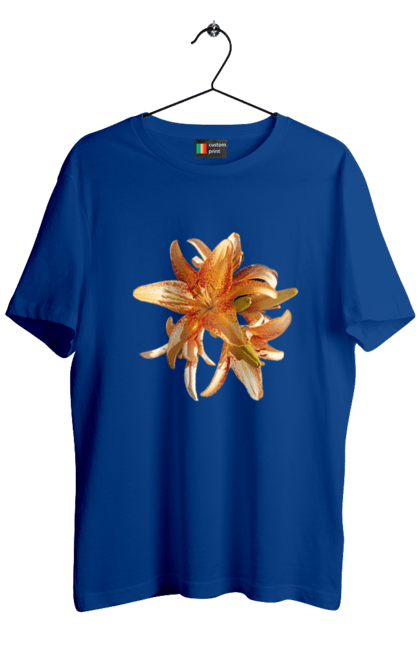 Футболка чоловіча з принтом "Оранжева лілія". Квітка, краса, лілія, оранжевий, помаранчевий, природа, сонячний. 2070702