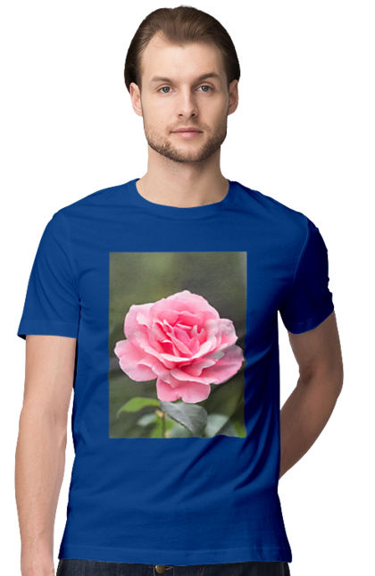 Футболка чоловіча з принтом "Троянда". Жіноча, з, красива, троянда, футболка. CustomPrint.market