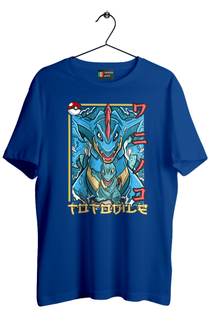 Men's t-shirt with prints Pokemon Totodile. Nintendo, pokemon, pokemon go, totodile. 2070702