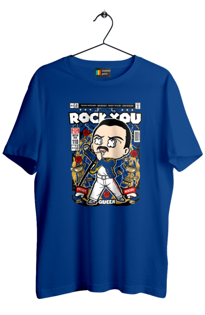 Футболка чоловіча з принтом "Freddy Mercury". Качати тебе, король, музика, поп-музика, рок, ртуть, фредді, фредді меркьюрі. Funkotee