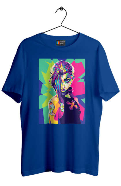 Men's t-shirt with prints Arcane. Animated series, arcane, fantasy, fortiche, jinx, league of legends, riot games, wai. 2070702