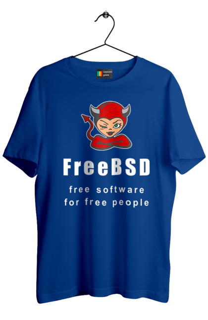 Футболка чоловіча з принтом "Freebsd Для Вільних". Bsd, freebsd, unix, адміністратор, айті, айтішник, безкоштовна, безкоштовно, бестія, білий, вільна, демон, демонесса, доступність, незалежність, операційна система, ос, програміст, програмне забезпечення, свобода, сисадмін, система, системний адміністратор, софт, текст, червоний. 2070702