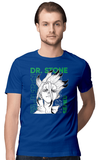 Men's t-shirt with prints Dr. Stone Senku. Anime, dr. stone, ishigami, manga, senku, senku ishigami. CustomPrint.market