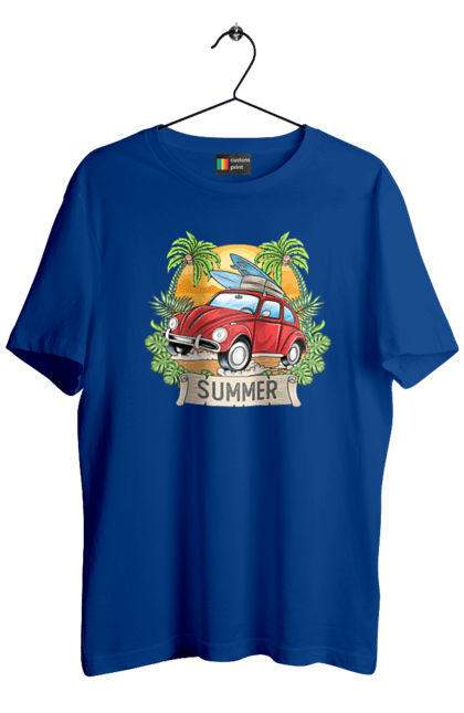 Футболка чоловіча з принтом "Літо, Машина І Пальми". Відпочинок, літо, машина, пальми. 2070702