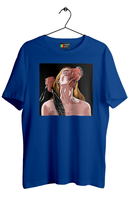 Футболка чоловіча з принтом "Дівчина У Полоні Чоловіка З Батогами". Батіг, пристрасть, смоктати. 2070702