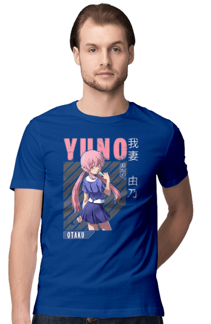 Men's t-shirt with prints Future Diary Yuno Gasai. Anime, future diary, manga, survival game, yandere, yuno gasai. 2070702