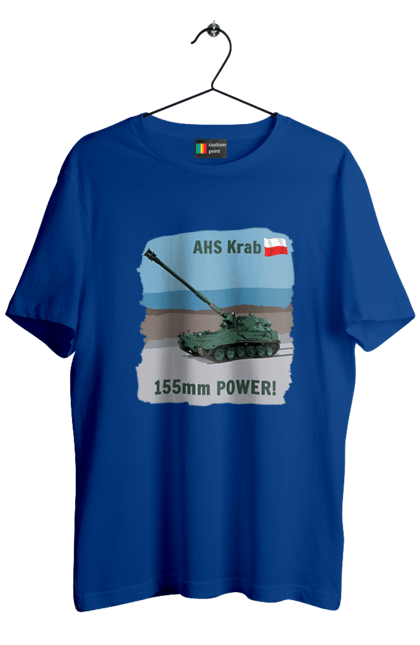 Men`s t-shirt with prints 155mm Power! AHS Krab olive. Ahs krab, artillery, crab, howitzer, poland, self propelled. 2070702