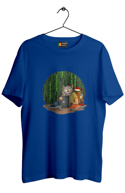 Футболка чоловіча з принтом "Кіт програміст". Angular, c, css, html, it, javascript, jquery, php, python, react, svelt, vue, айтишник, айті, гумор, код, кодувати, прогер, програміст, програмісти, ти ж, ти ж програміст, тиж програміст. 2070702