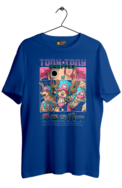 Men's t-shirt with prints One Piece Tony Tony Chopper. Adventures, anime, fantasy, light novel, manga, one piece, tony tony chopper, tv series. 2070702