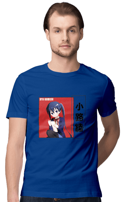 Men's t-shirt with prints Kiniro Mosaic Aya Komichi. Anime, aya komichi, gold mosaic, kiniro mosaic, kinmoza, manga. 2070702