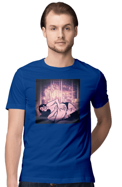 Футболка чоловіча з принтом "Дорослі Ігри На Тлі Міста". Гола, кохання, лизати, трусики. 2070702