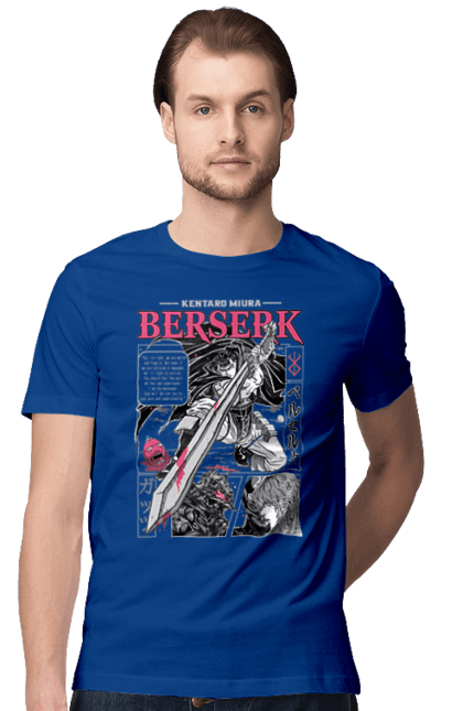 Футболка чоловіча з принтом "Берсерк". Anime, berserk, аниме, банда яструба, берсерк, гатс, гриффит, манга, міура кентаро. 2070702