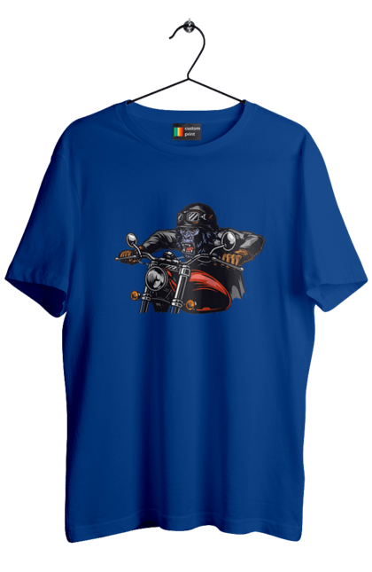 Men`s t-shirt with prints Gorilla On A Moped. Gorilla, moped, speed. 2070702