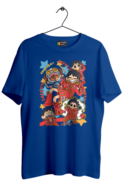 Men's t-shirt with prints One Piece Luffy. Anime, luffy, manga, monkey de luffy, one piece, pirates. 2070702