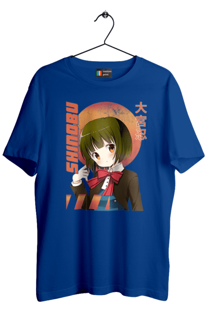 Men's t-shirt with prints Kiniro Mosaic Shinobu Omiya. Anime, gold mosaic, kiniro mosaic, kinmoza, manga, shinobu, shinobu omiya. 2070702