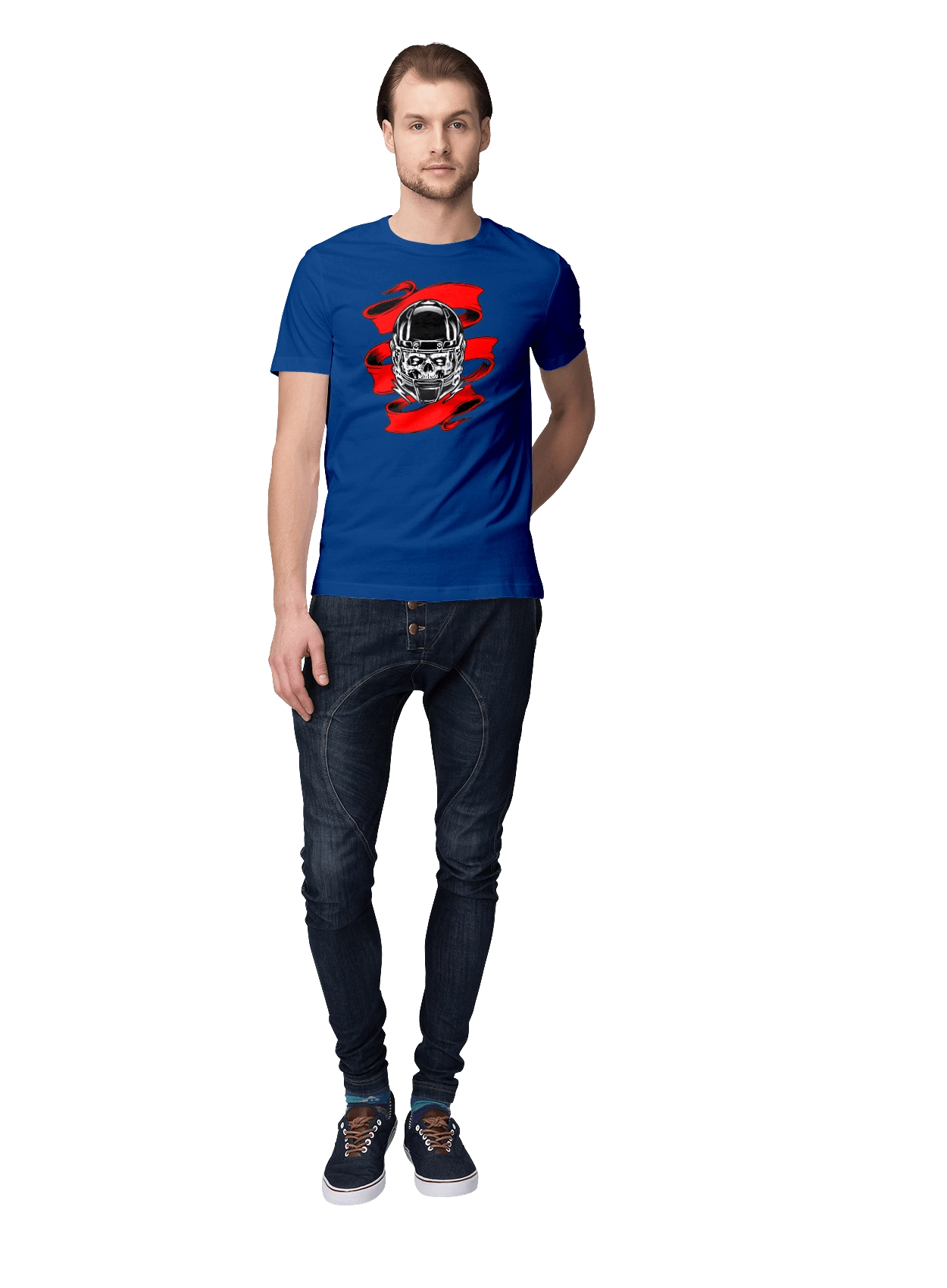 Skull in a motorcycle helmet