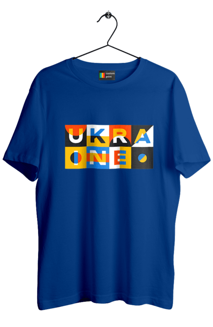 Футболка чоловіча з принтом "Україна". Напис україна, символ україни, текст україна, україна. 2070702