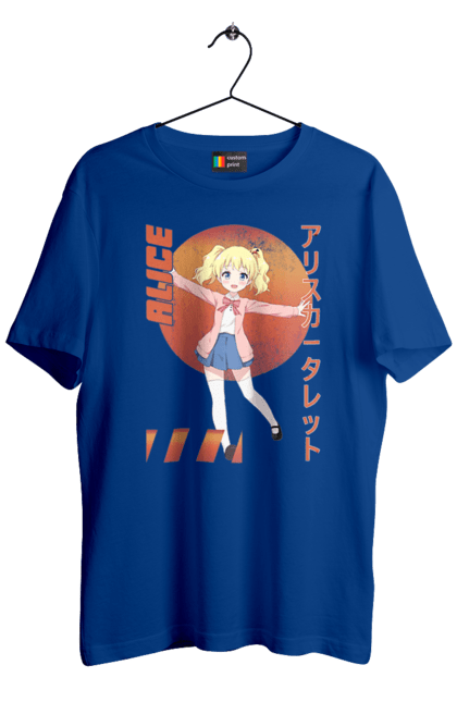 Men's t-shirt with prints Kiniro Mosaic Alice Cartelet. Alice, alice cartelet, anime, gold mosaic, kiniro mosaic, kinmoza, manga. 2070702