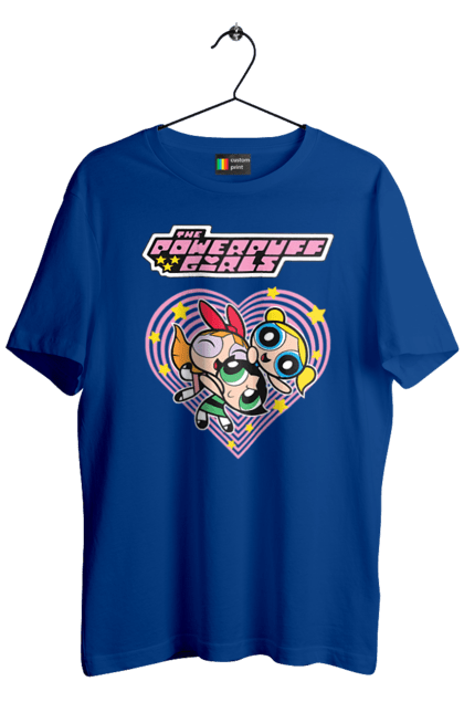 Men's t-shirt with prints Powerpuff Girls. Animated series, blossom, bubbles, buttercup, cartoon network, cool girls, heart, powerpuff girls. 2070702