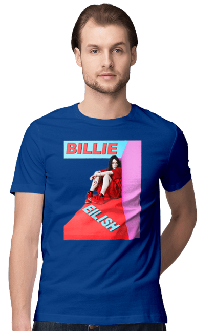 Футболка чоловіча з принтом "Біллі Айліш". Біллі айліш, логотип біллі айліш, принт біллі айліш, співачка біллі айліш. 2070702