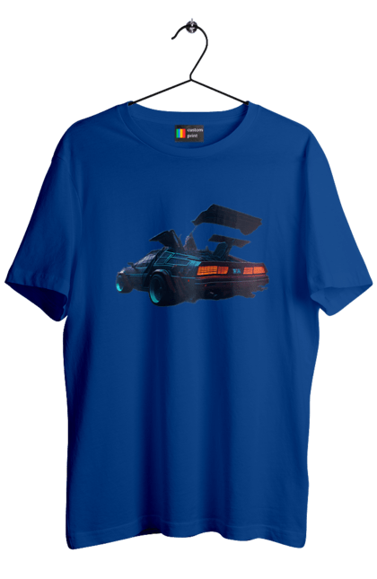 Men`s t-shirt with prints DeLorean from back to the future. Car, delorean, from film. 2070702