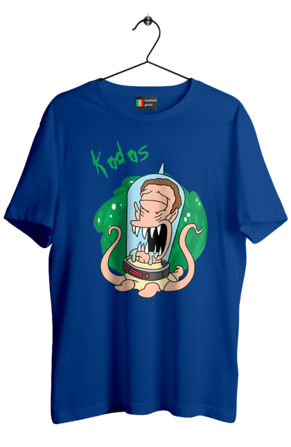 Men's t-shirt with prints Rick and Morty. Adventures, black humor, cartoon, rick, rick and morty, sci-fi, tragicomedy. 2070702