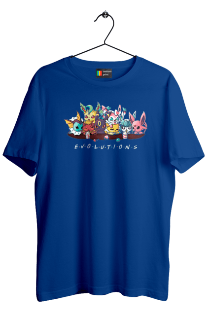 Футболка чоловіча з принтом "Покемон Еволюція". Аніме, відеогра, герої відеоігри, гра, для дітей, кишеньковий монстр, ловити покемонів, манга, мультики, покемон. 2070702
