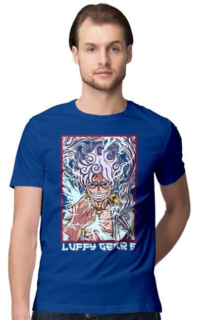 Men's t-shirt with prints One Piece Luffy. Anime, luffy, manga, monkey de luffy, one piece, pirates. 2070702