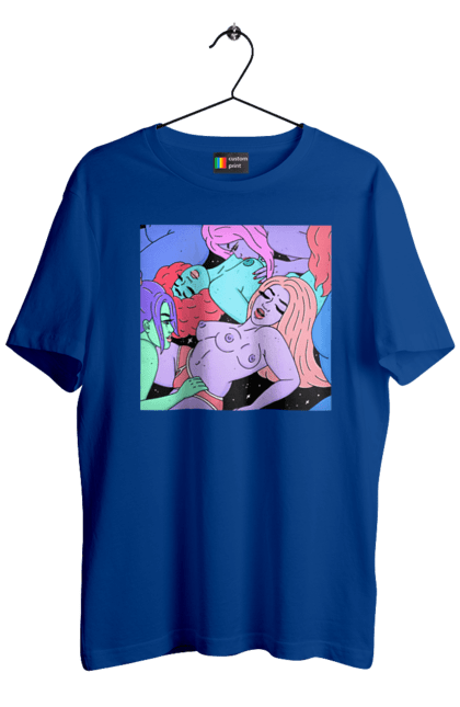 Футболка чоловіча з принтом "Дівчата Інопланетянки". Дівчата, інопланетянки, космос, різнокольорові. 2070702