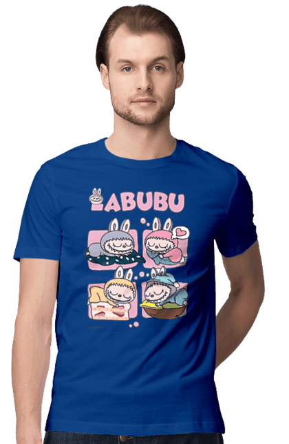 Футболка чоловіча з принтом "Сон Labubu". Labubu, weird cute, іграшки, лабубу. 2070702