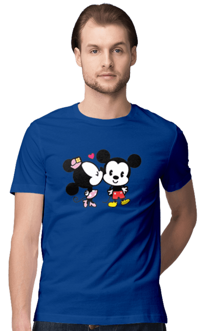 Футболка мужская с принтом Микки Маус и Минни Маус. Mickey mouse, minnie mouse, дисней, микки, микки маус, минни маус, мультфильм. 2070702