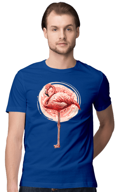 Men`s t-shirt with prints Flamingo Art. Animal, flamingo, pink flamingo. 2070702