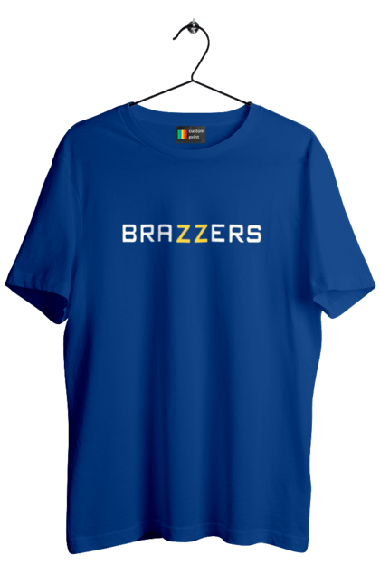 Футболка чоловіча з принтом "Brazzers". Brazzers, hub, porn, porn hub, pornhub, бразерс, браззерс, зсу, порно хаб, порнохаб. 2070702