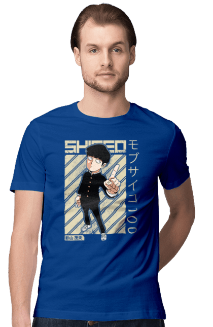 Men's t-shirt with prints Mob Psycho 100. Anime, manga, mob, mob psycho 100, shigeo kageyama. 2070702