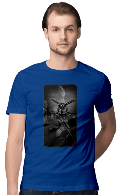 Футболка чоловіча з принтом "Слава зсу". Гвинтівка, зброя, літак, перемога, солдат, україна. 2070702