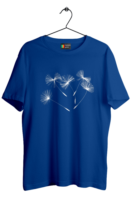 Футболка чоловіча з принтом "Насіння кульбаби". Вітер, кульбаба, кульбаби, літають, літо, насіння, політ, природа, сезон. 2070702