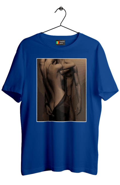 Футболка чоловіча з принтом "Інтрига". Взаємність, захоплення, інтрига, любов, неможливо встояти, секс, чоловік і жінка. 2070702