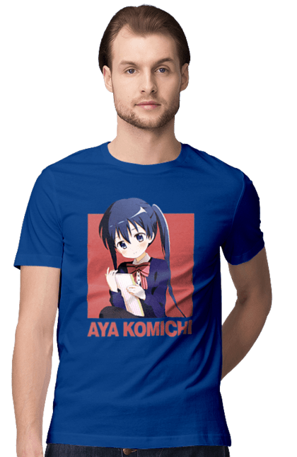 Men's t-shirt with prints Kiniro Mosaic Aya Komichi. Anime, aya komichi, gold mosaic, kiniro mosaic, kinmoza, manga. 2070702