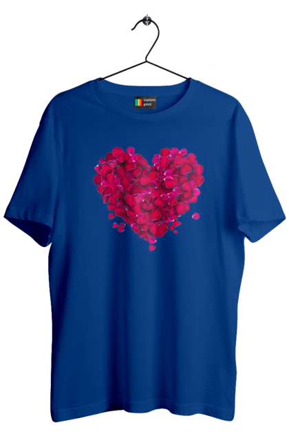 Футболка чоловіча з принтом "Серце З Пелюсток Троянди". Пелюстки, серце, троянда. 2070702