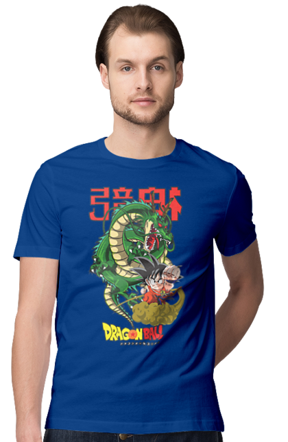 Футболка мужская с принтом Жемчуг дракона Шенрон. Anime, dragon ball, manga, shenron, tv series, аниме, жемчуг дракона, манга, шенрон. 2070702