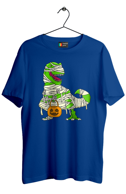 Футболка чоловіча з принтом "Хелловін динозавр". 31 жовтня, dinosaur, halloween, гелловін, динозавр, жовтень, капощі, ласощі, свято, хелловін. 2070702