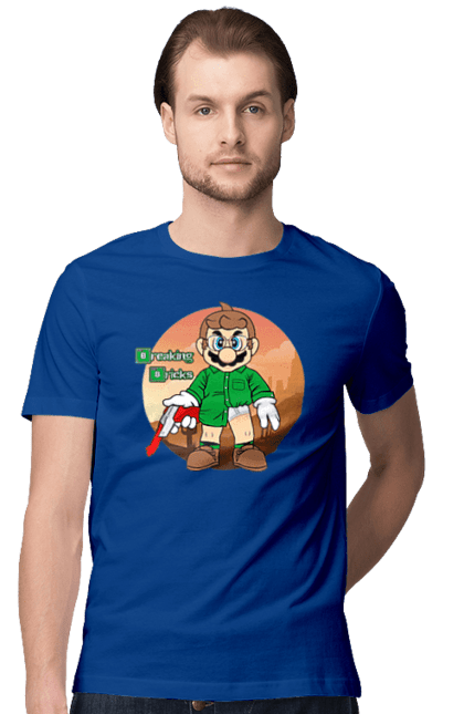 Men's t-shirt with prints Breaking Bad Mario. Breaking bad, character, game, mario, mario bros, nintendo, super mario bros. 2070702