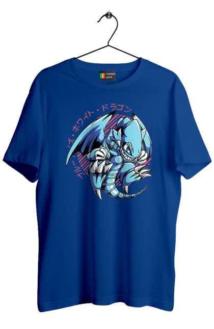 Футболка чоловіча з принтом "Yu Gi Oh! Blue Eyes Toon Dragon". Blue-eyes toon dragon, yu gi oh, аніме, гра, дракон, карти, манга. 2070702