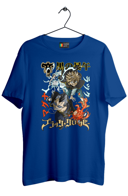 Men's t-shirt with prints Black Clover Magna Swing and Luck Voltia. Anime, black clover, luck voltia, magna swing, manga, wizard king. 2070702