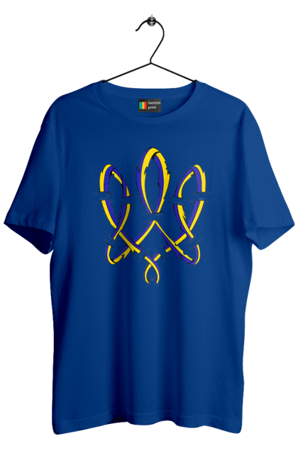 Футболка чоловіча з принтом "Тризуб України герб". Воля, герб, символ україни, тризуб, тризуб україни, тризуб україни герб, україна, українська символіка. 2070702