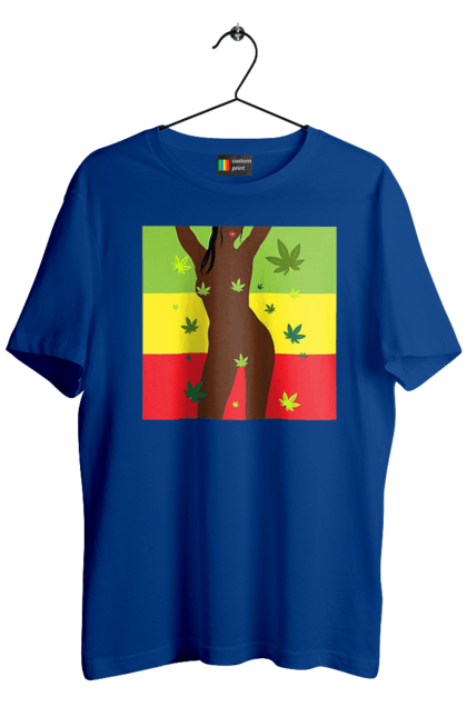 Футболка чоловіча з принтом "Гола Дівчина І Конопля". Гола, конопля, курити, сиськи. 2070702