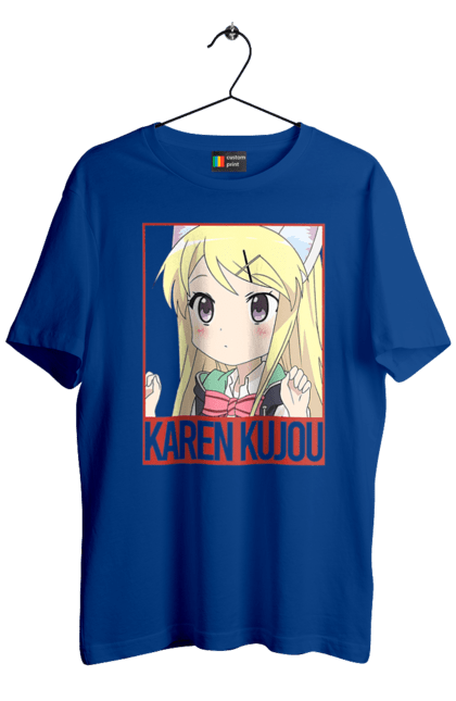 Men's t-shirt with prints Kiniro Mosaic Karen Kujo. Anime, gold mosaic, karen, karen kujo, kiniro mosaic, kinmoza, manga. 2070702