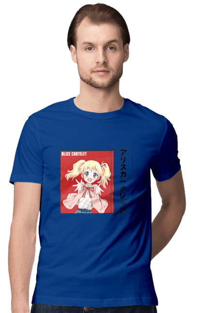 Men's t-shirt with prints Kiniro Mosaic Alice Cartelet. Alice, alice cartelet, anime, gold mosaic, kiniro mosaic, kinmoza, manga. 2070702